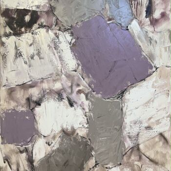 Pintura intitulada "Abstraction in gray…" por Marina Skromova, Obras de arte originais, Óleo