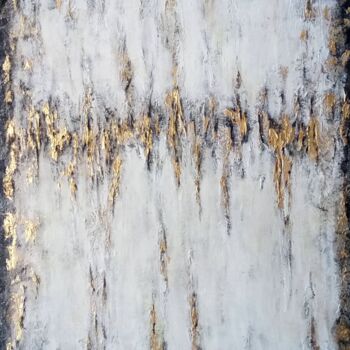 Painting titled "White abstraction" by Marina Ternavskaya, Original Artwork, Acrylic Mounted on Wood Stretcher frame