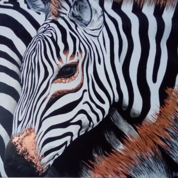 Pittura intitolato "Zebra" da Marina Ternavskaya, Opera d'arte originale, Acrilico Montato su Telaio per barella in legno