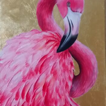 Картина под названием "Flamingo" - Marina Ternavskaya, Подлинное произведение искусства, Акрил Установлен на Деревянная рама…