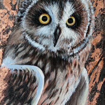 Peinture intitulée "Owl" par Marina Ternavskaya, Œuvre d'art originale, Acrylique Monté sur Châssis en bois