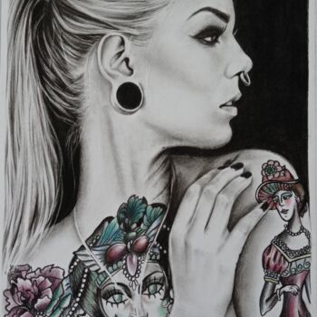Рисунок под названием "Tattoo 1" - Marina Ternavskaya, Подлинное произведение искусства, Карандаш