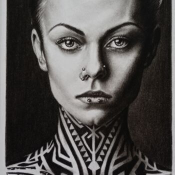 Рисунок под названием "Tattoo 2" - Marina Ternavskaya, Подлинное произведение искусства, Карандаш