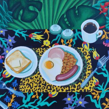Peinture intitulée "Jungle Breakfast" par Marina Uman, Œuvre d'art originale, Acrylique