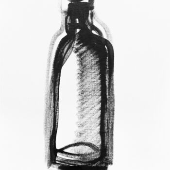 Painting titled "Una botella" by Marina Vidal, Original Artwork, Oil
