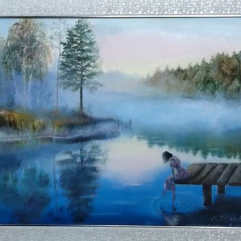 「"Дыхание утра"」というタイトルの絵画 Marina Volkovaによって, オリジナルのアートワーク, オイル ウッドストレッチャーフレームにマウント