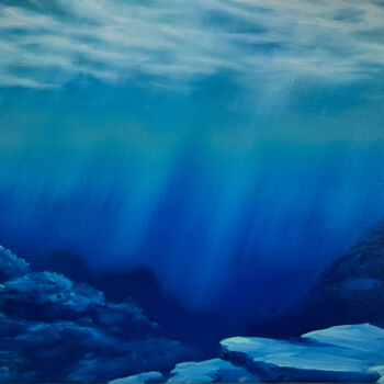 Painting titled "Seabed" by Marina Zotova, Original Artwork, Oil Mounted on Wood Stretcher frame