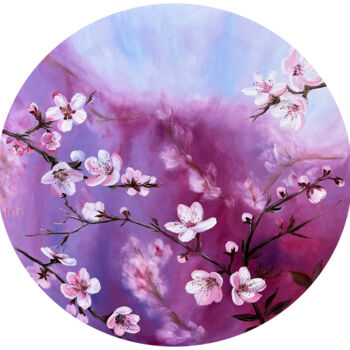 Painting titled "Song of Spring" by Marina Zotova, Original Artwork, Oil Mounted on Wood Stretcher frame