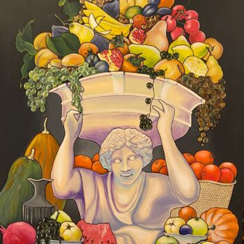 Pittura intitolato "abundance" da Marina Zykova, Opera d'arte originale, Acrilico Montato su Telaio per barella in legno