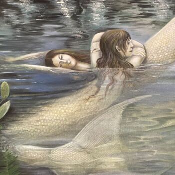 Pittura intitolato "Mermaids" da Marina Zykova, Opera d'arte originale, Olio