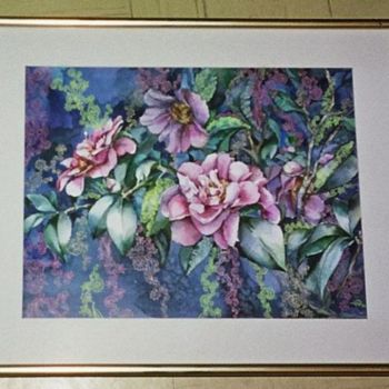 Pintura intitulada "Blumen und Ornament" por Marina Dvorkina, Obras de arte originais