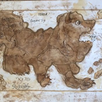 「Ancient map. (Sort…」というタイトルの描画 Marina Kalinovskyによって, オリジナルのアートワーク, インク