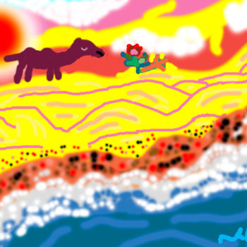 Цифровое искусство под названием "Барханы у моря" - Марина Мулина, Подлинное произведение искусства, Другой