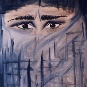 Painting titled "SGUARDO" by Marina Profumo, Original Artwork, Oil