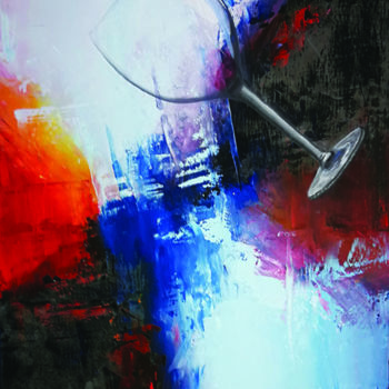 Peinture intitulée "Verre à citer" par Marina Laine, Œuvre d'art originale, Huile