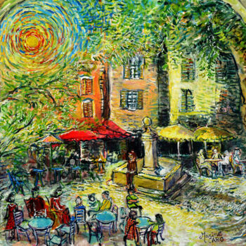 Painting titled "Soleil en Provence" by Marine Caro, Original Artwork