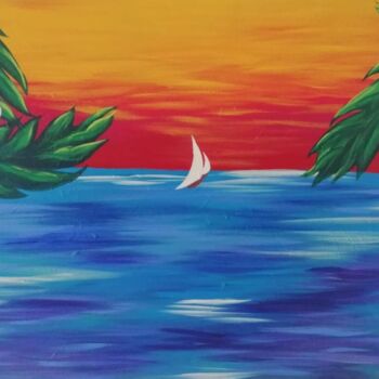 Painting titled "Travel Further" by Marine Jozefczyk, Original Artwork, Acrylic