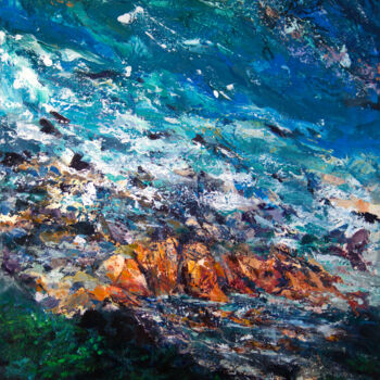 Peinture intitulée "Abstract seascape #…" par Marine Kubert, Œuvre d'art originale, Acrylique