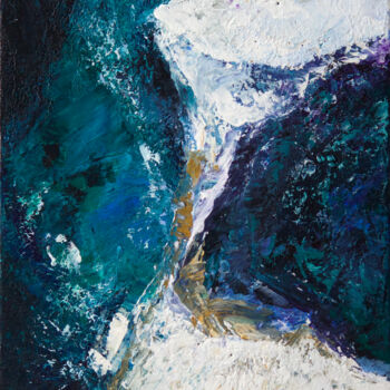 Peinture intitulée "Glacier in the ocea…" par Marine Kubert, Œuvre d'art originale, Acrylique Monté sur Châssis en bois