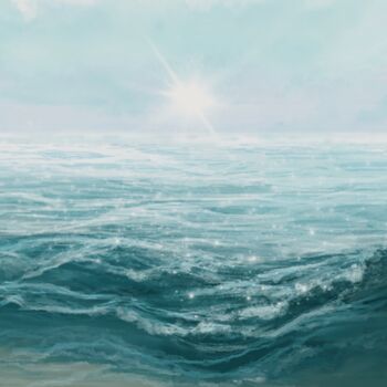 Digital Arts titled "Peace Profound, Sun…" by Marine Kubert, Original Artwork, Digital Painting