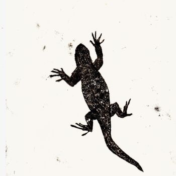 Printmaking titled "Lézard" by Marine Lahaix, Original Artwork, Monotype