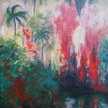 Pintura titulada "feu au bayou" por Marine Brivet, Obra de arte original