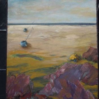 Painting titled "pêche aux moules" by Marine Brivet, Original Artwork