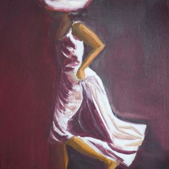 Peinture intitulée "Fuite dans les dunes" par Môm, Œuvre d'art originale, Huile