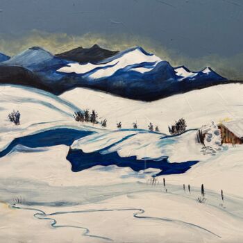 Peinture intitulée "Sous la neige" par Môm, Œuvre d'art originale, Acrylique Monté sur Châssis en bois