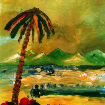 Peinture intitulée "Palma e montagne n.…" par Marino De Laura, Œuvre d'art originale, Acrylique