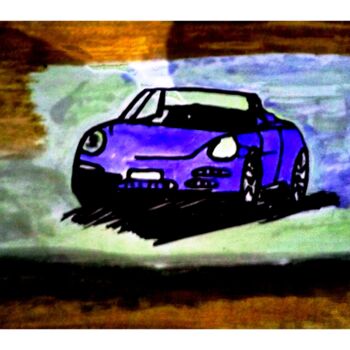 Digital Arts titled "Porsche - 1/10" by Marino De Laura, Original Artwork, Digital Painting
