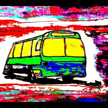 Arte digitale intitolato "Autobus - n.1/10" da Marino De Laura, Opera d'arte originale, Pittura digitale