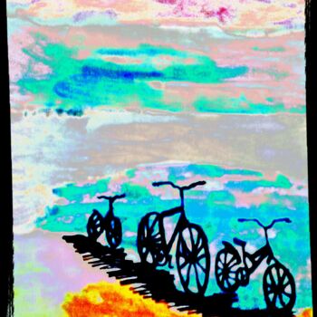 Arte digitale intitolato "tre biciclette - n.…" da Marino De Laura, Opera d'arte originale, Pittura digitale