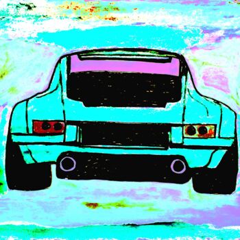 Arts numériques intitulée "Porsche  n. 1/10" par Marino De Laura, Œuvre d'art originale, Peinture numérique