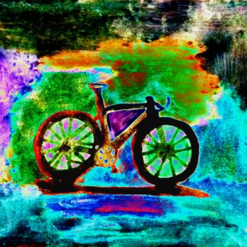 Digital Arts titled "La bicicletta  n. 1…" by Marino De Laura, Original Artwork, Digital Painting
