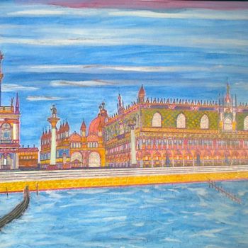 Pittura intitolato "Venice from the Lag…" da Marino Cargnel, Opera d'arte originale, Altro