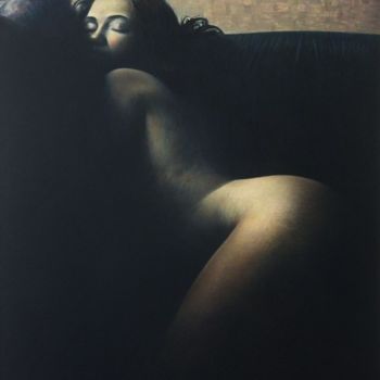Painting titled "Nudo che dorme" by Marino Nagro, Original Artwork