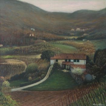 Painting titled "Colli Euganei" by Marino Nagro, Original Artwork