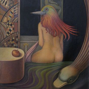 Painting titled "Metamorfosi" by Marino Nagro, Original Artwork