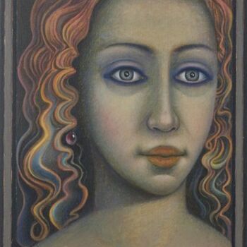 Pintura intitulada "Testa di donna 2" por Marino Nagro, Obras de arte originais