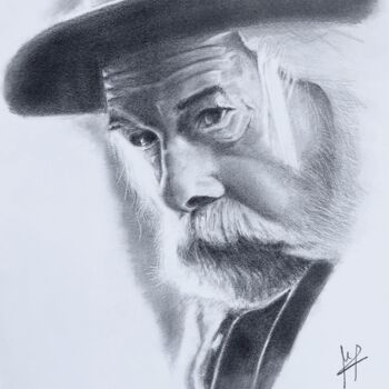 Drawing titled "Lee Marvin" by Mario Araus, Original Artwork, Graphite