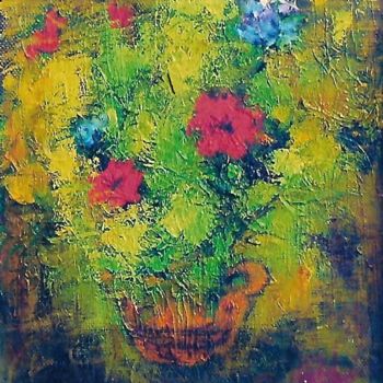 Peinture intitulée "1-fiori-" par Mario Fanconi, Œuvre d'art originale, Huile