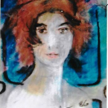 Schilderij getiteld "2-angelica-" door Mario Fanconi, Origineel Kunstwerk, Pastel