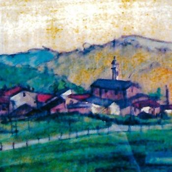 Painting titled "6-villaggio-di-aros…" by Mario Fanconi, Original Artwork, Pastel