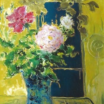 Pintura intitulada "stupende rose ripos…" por Mario Fanconi, Obras de arte originais, Óleo