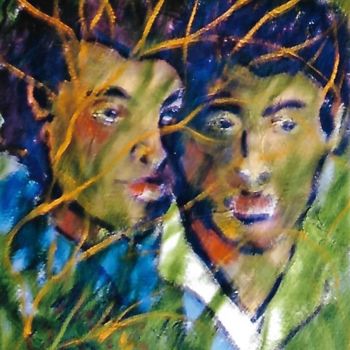Pittura intitolato "due fratelli" da Mario Fanconi, Opera d'arte originale, Olio