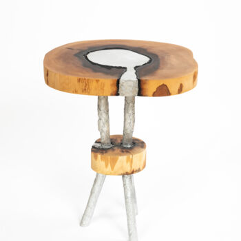Diseño titulada "Woodcasting alumini…" por Mario Forget (Atelier Méta-Bois), Obra de arte original, Mueble