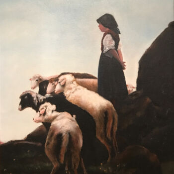 Pintura intitulada "la-pastorella.jpg" por Mario Giugno, Obras de arte originais