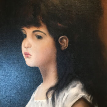 Painting titled "ritratto-di-bambina…" by Mario Giugno, Original Artwork