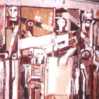 Painting titled "Mural (Estación Pob…" by Mario Morasan, Original Artwork